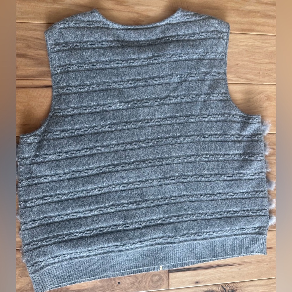 St. John Rabbit Fur Zip Up Vest - Picture 3 of 5
